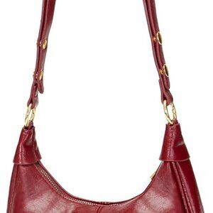 Versatile Adjustable Strap Cute Red Tote Handbag with Zipper Closure for Women